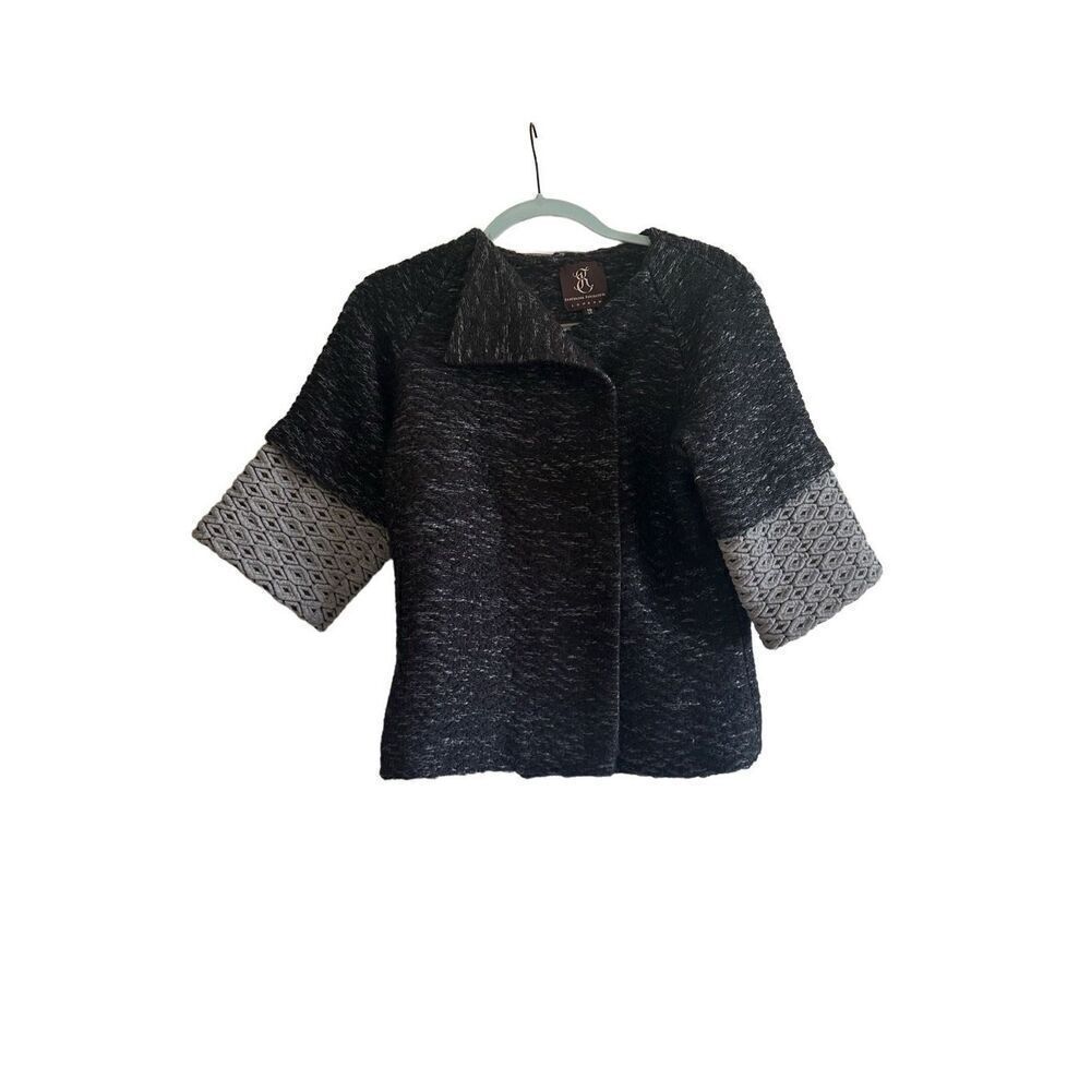 Ekaterina Kukareva Grey Wool Blend Three Quarter Length Over Coat Size UK10/US6/